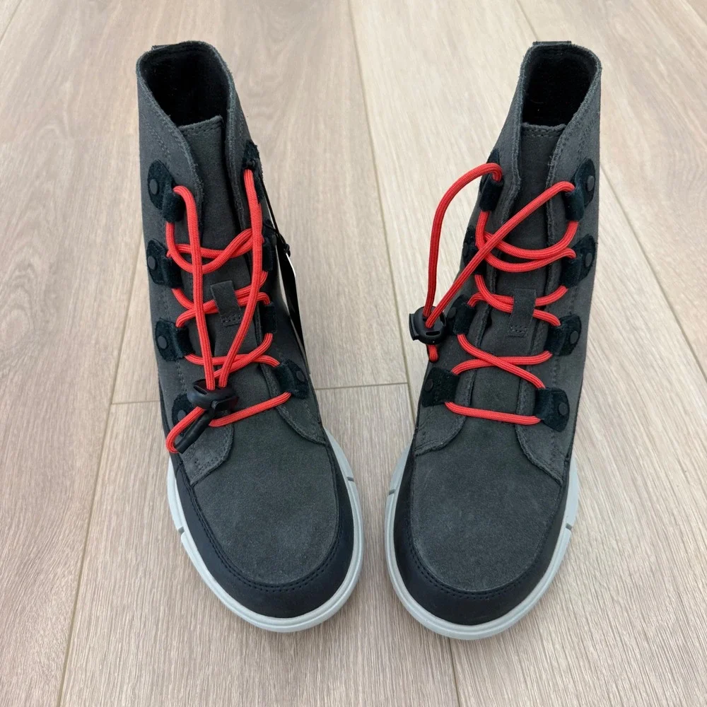 CC Sorel Kinetic Impact NXT Waterproof Boots Quarry Black Red NY4897-093 Youth 4